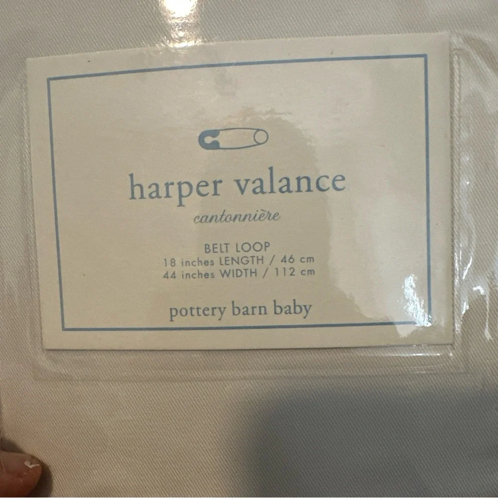 Pottery Barn Baby Harper Valance in White and pink lot of 5 NIP NEW